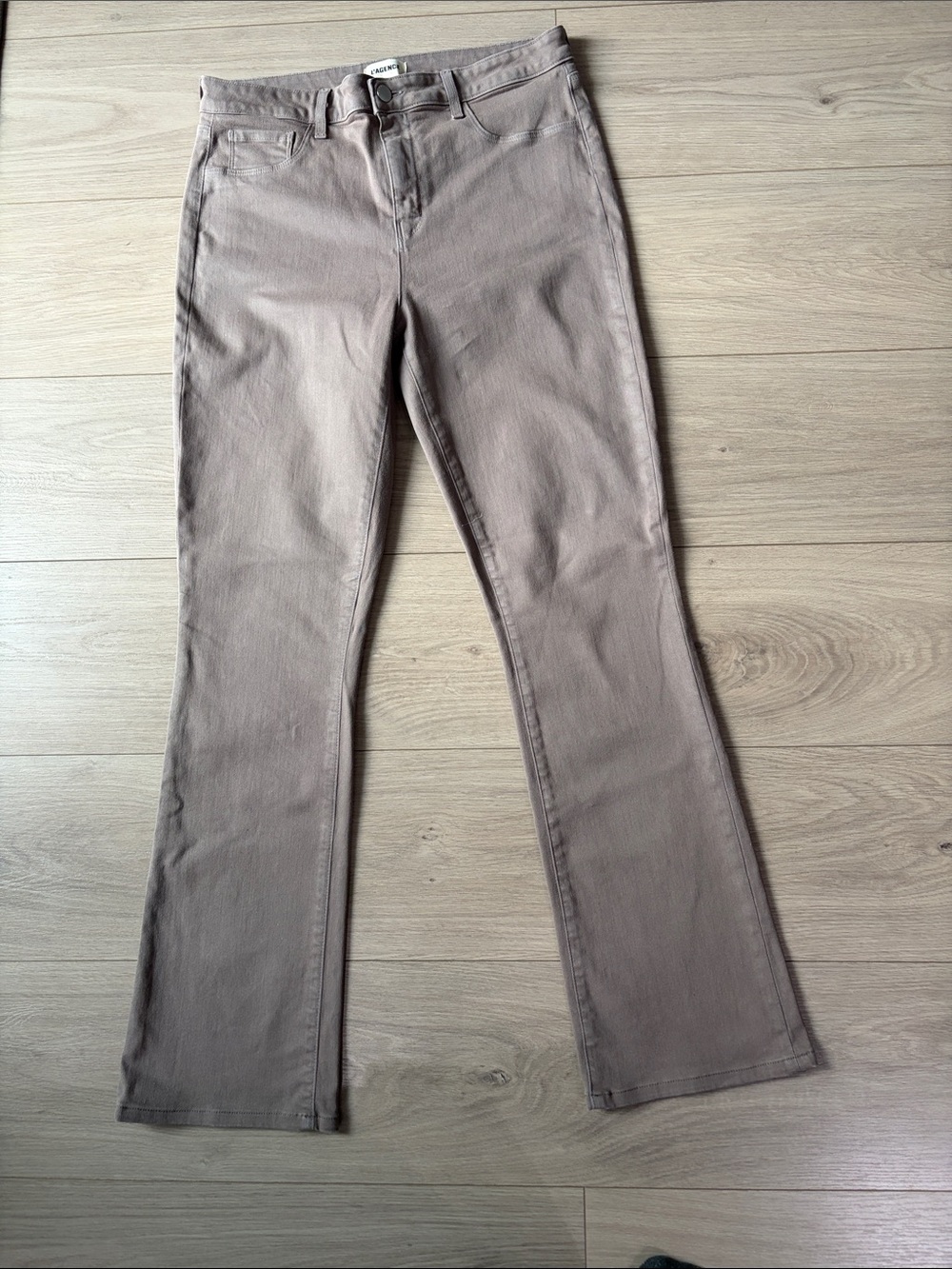 L'AGENCE Taupe Straight-Leg Jeans